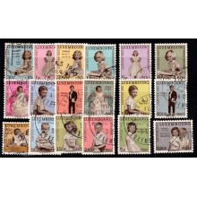 1960-62 - Luxembourg - Caritas - 18 forskellige mærker - Stemplet.